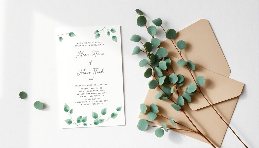 eucalyptus inspired event invitation