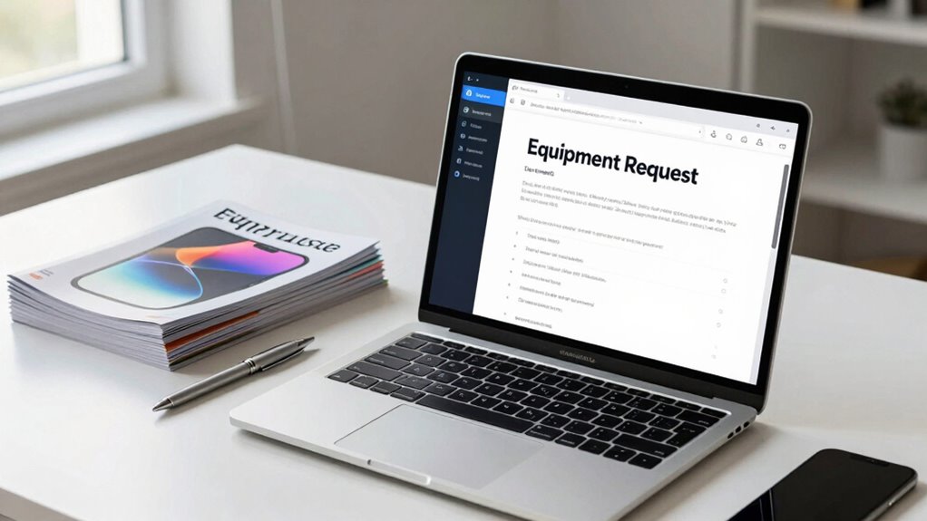 equipment request form design