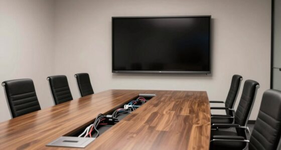 organized conference room cables