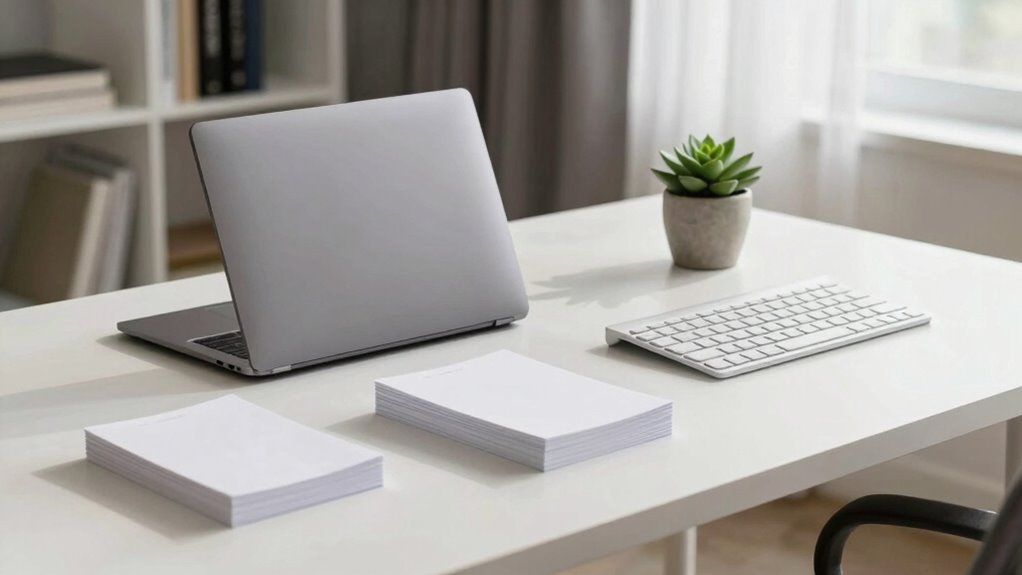 organized minimalist workspace design